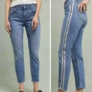 Anthropologie Pilcro Jeans Silver metallic stripe 32